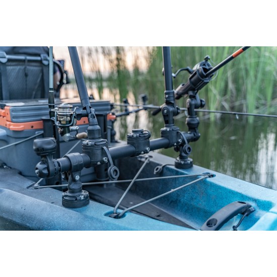 BORIKA Gm350-3 apvalus bėgelis su trimis tvirtinimo lizdais, 350 mm, juodas