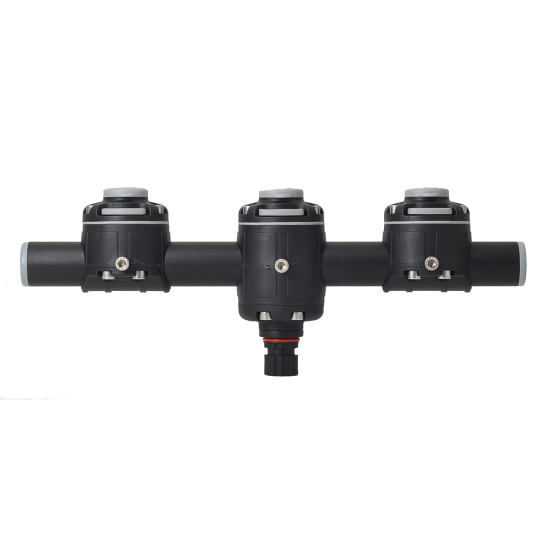 BORIKA Gm350-3 apvalus bėgelis su trimis tvirtinimo lizdais, 350 mm, juodas