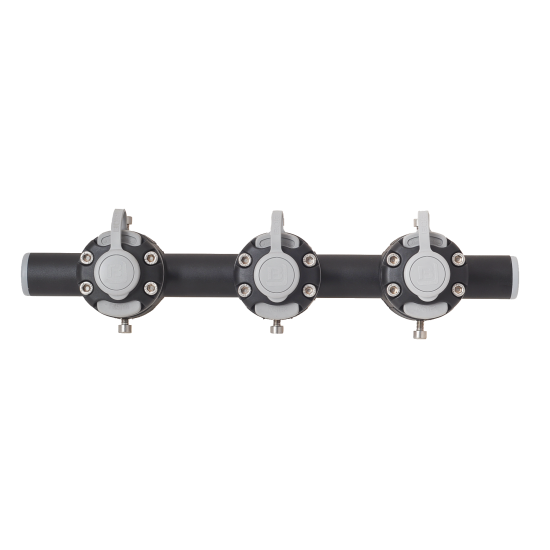 BORIKA Gm350-3 apvalus bėgelis su trimis tvirtinimo lizdais, 350 mm, juodas