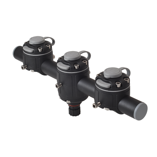 BORIKA Gm350-3 apvalus bėgelis su trimis tvirtinimo lizdais, 350 mm, juodas