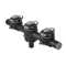 BORIKA Gm350-3 apvalus bėgelis su trimis tvirtinimo lizdais, 350 mm, juodas