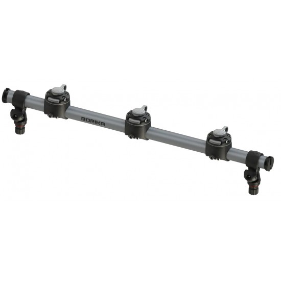 BORIKA GRp700-3 apvalus bėgelis su trimis tvirtinimo lizdais, 700 mm, juodas