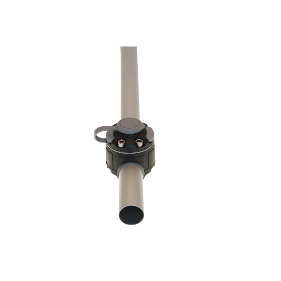 BORIKA Gr610-2 apvalus bėgelis su dviem tvirtinimo lizdais, 610 mm, juodas / aliuminis