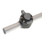 BORIKA Gr610-2 apvalus bėgelis su dviem tvirtinimo lizdais, 610 mm, juodas / aliuminis
