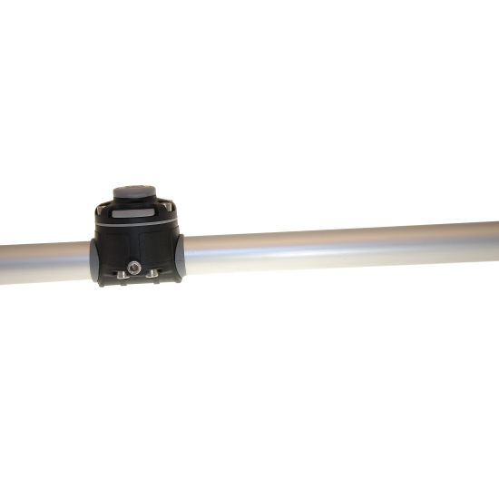 BORIKA Gr610-3 apvalus bėgelis su trimis tvirtinimo lizdais, 610 mm, juodas